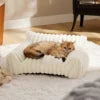 Modern Classic Solid Color Sofa Shaped Cat Dog Bed Soft Plush Washable Non-Slip Self Warming Pet Nest for Small/Medium Indoor