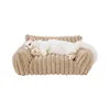 Modern Classic Solid Color Sofa Shaped Cat Dog Bed Soft Plush Washable Non-Slip Self Warming Pet Nest for Small/Medium Indoor