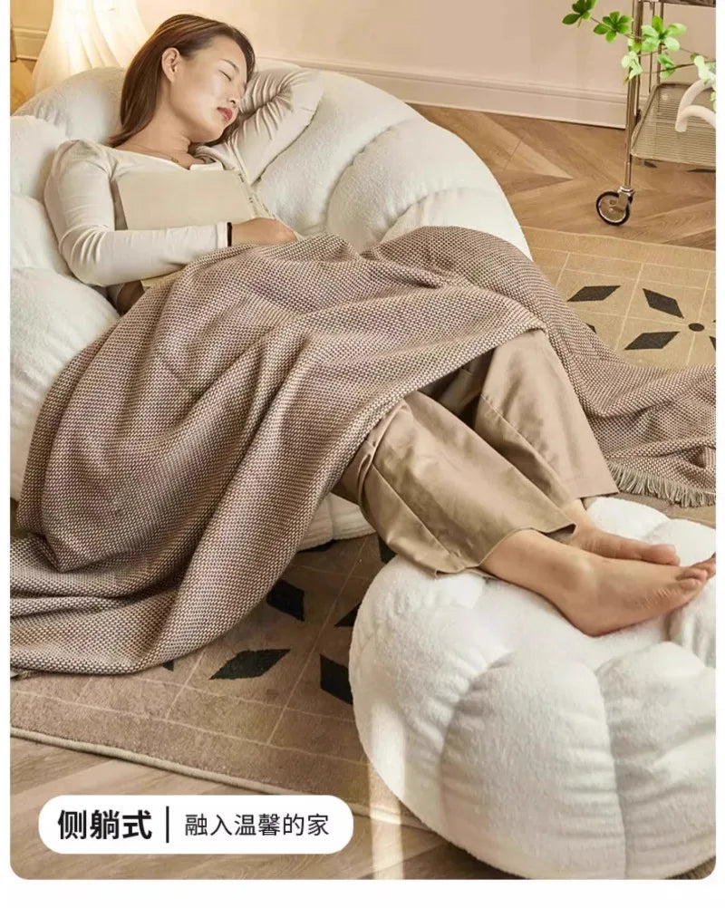 Lazy Pumpkin Sofa Nordic-Style Single Sofa Chair EPS Particle Filling Soft Comfortable Home Living Room Balcony Bedroom Sofa set