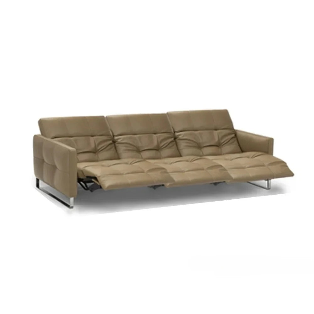Luxury Genuine Leather Sectional Couch, Modern L-Shaped Dual Motors Electric Recliner Sofa with Adjustable Headrest Theater Room
