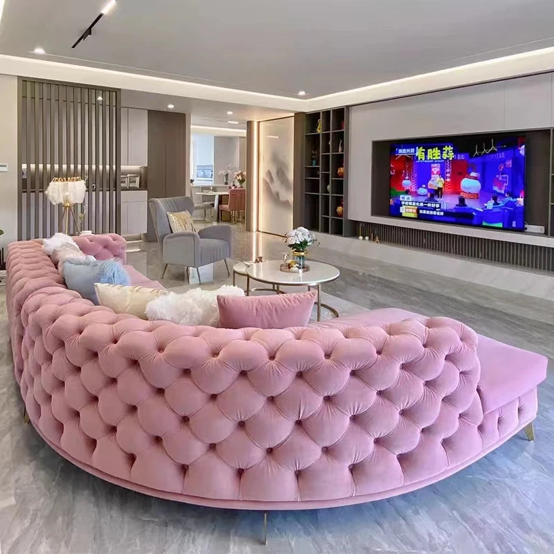 Cheap Pink Living Room Sofas Oversized Luxury Corner Sectional Living Room Sofas Single Modern Couch Wohnzimmer Furniture Home