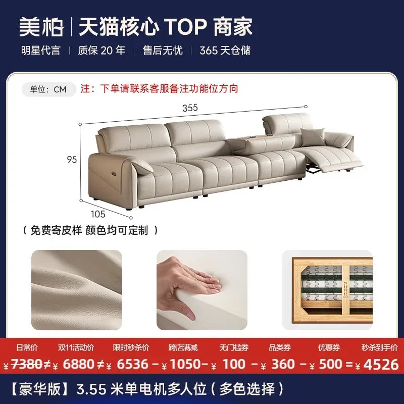 European Style Luxury Electric Reclining Sofas Italian Minimalism Dermis Lazy Futon Sofa Bed Puff Home Furniture Sofa Cama FYRS