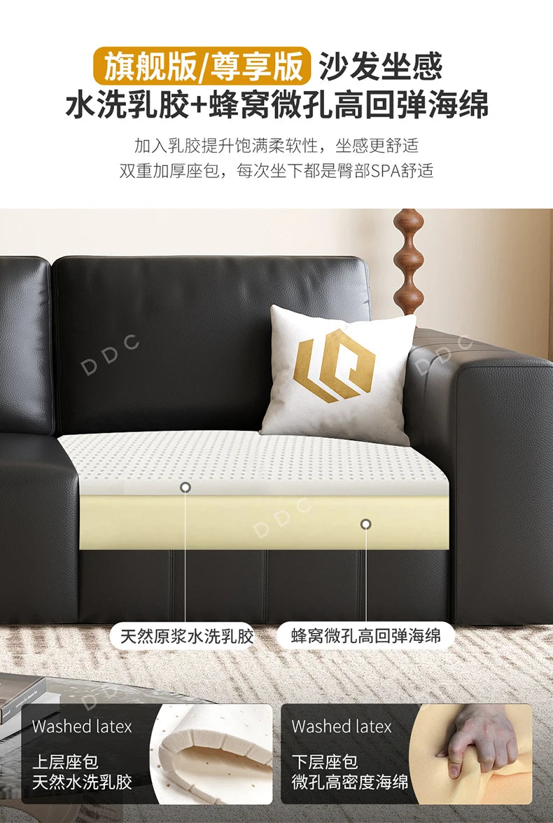 Minimalist Cowhide Reclining Sofas Nordic Luxury Multifunction Living Room Sofa Chaise Lounge Home Furniture Sofy Do Salonu FYSF