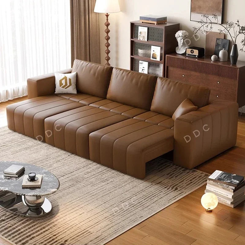 Minimalist Cowhide Reclining Sofas Nordic Luxury Multifunction Living Room Sofa Chaise Lounge Home Furniture Sofy Do Salonu FYSF