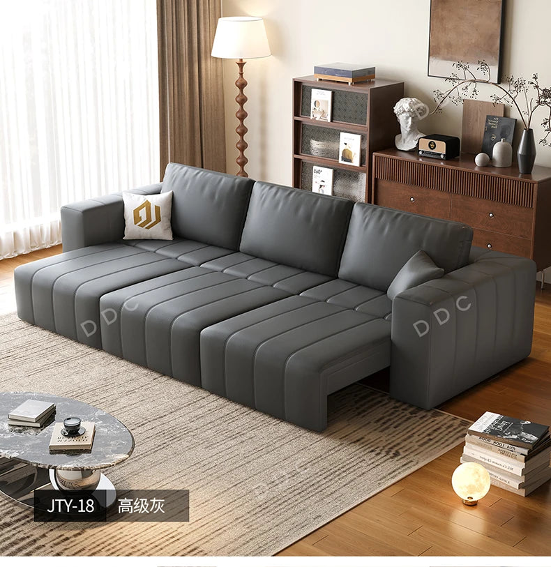Minimalist Cowhide Reclining Sofas Nordic Luxury Multifunction Living Room Sofa Chaise Lounge Home Furniture Sofy Do Salonu FYSF
