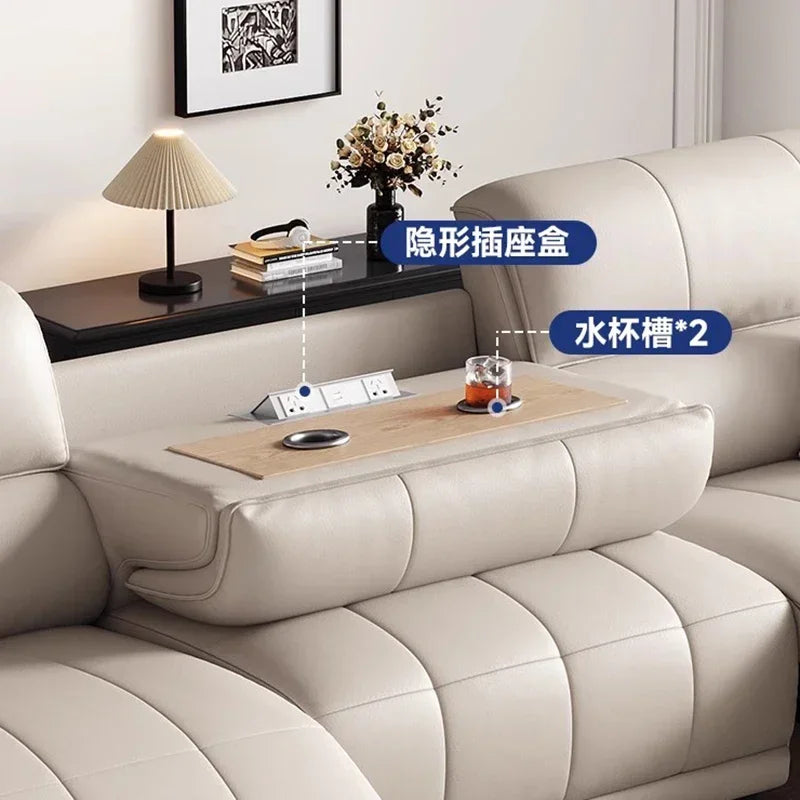 European Style Luxury Electric Reclining Sofas Italian Minimalism Dermis Lazy Futon Sofa Bed Puff Home Furniture Sofa Cama FYRS
