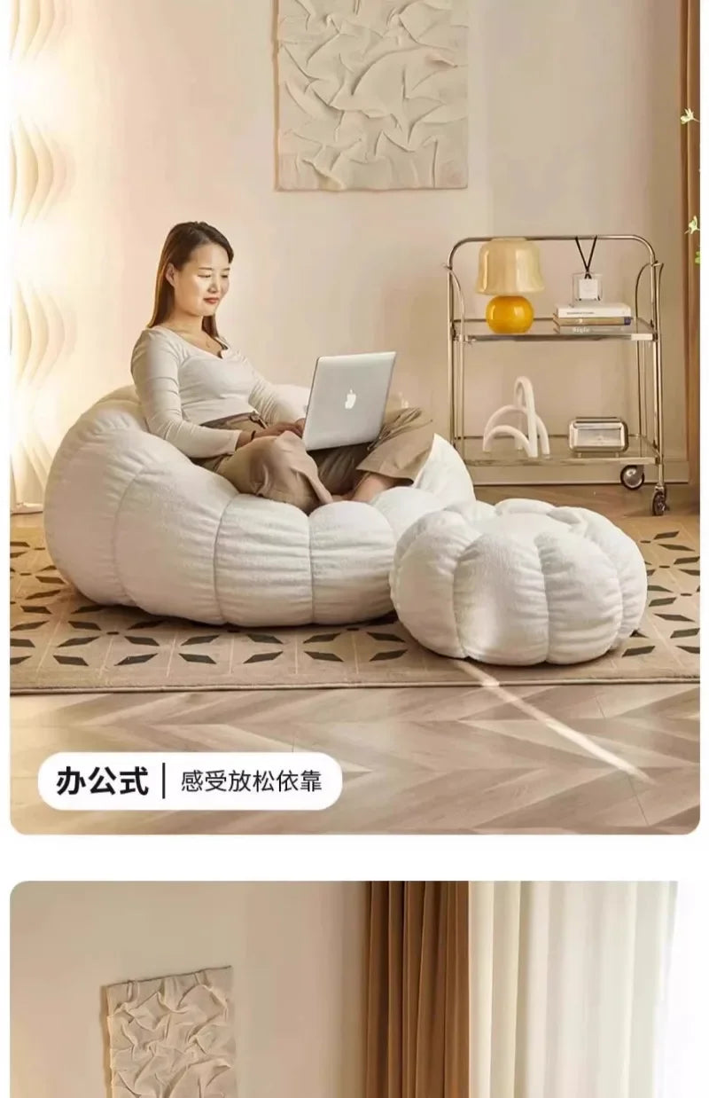 Lazy Pumpkin Sofa Nordic-Style Single Sofa Chair EPS Particle Filling Soft Comfortable Home Living Room Balcony Bedroom Sofa set