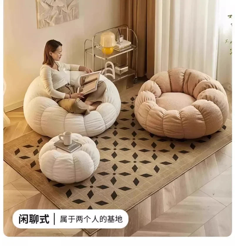 Lazy Pumpkin Sofa Nordic-Style Single Sofa Chair EPS Particle Filling Soft Comfortable Home Living Room Balcony Bedroom Sofa set