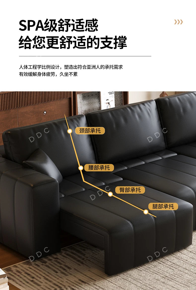 Minimalist Cowhide Reclining Sofas Nordic Luxury Multifunction Living Room Sofa Chaise Lounge Home Furniture Sofy Do Salonu FYSF