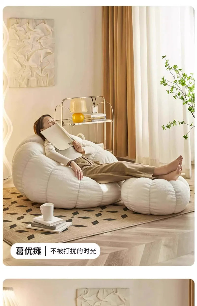 Lazy Pumpkin Sofa Nordic-Style Single Sofa Chair EPS Particle Filling Soft Comfortable Home Living Room Balcony Bedroom Sofa set