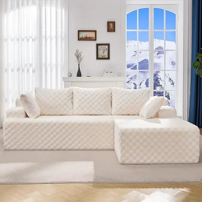 Cloud Modular Sectional Sofa Couch L-Shape Memory Foam Oversize Chaise Living Room Furniture Set Customized