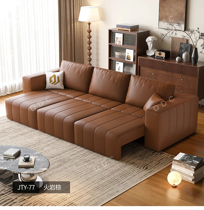 Minimalist Cowhide Reclining Sofas Nordic Luxury Multifunction Living Room Sofa Chaise Lounge Home Furniture Sofy Do Salonu FYSF