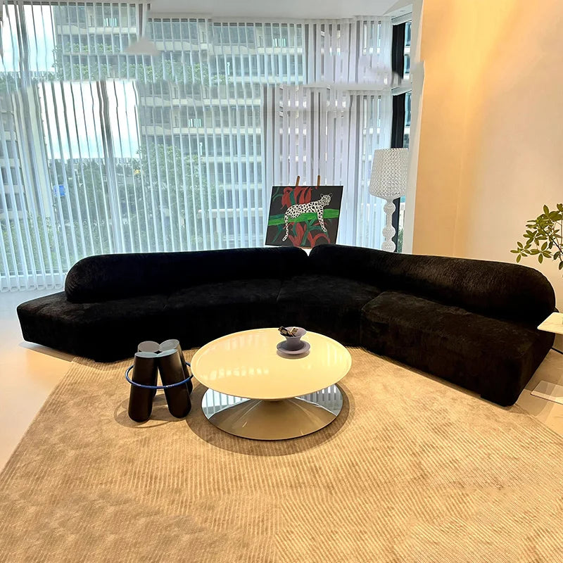 Nordic Italian Living Room Sofas Black Modern Designer Daybed Lounges Sofas Recliner Luxury Wooden Canape Salon Home Furniture