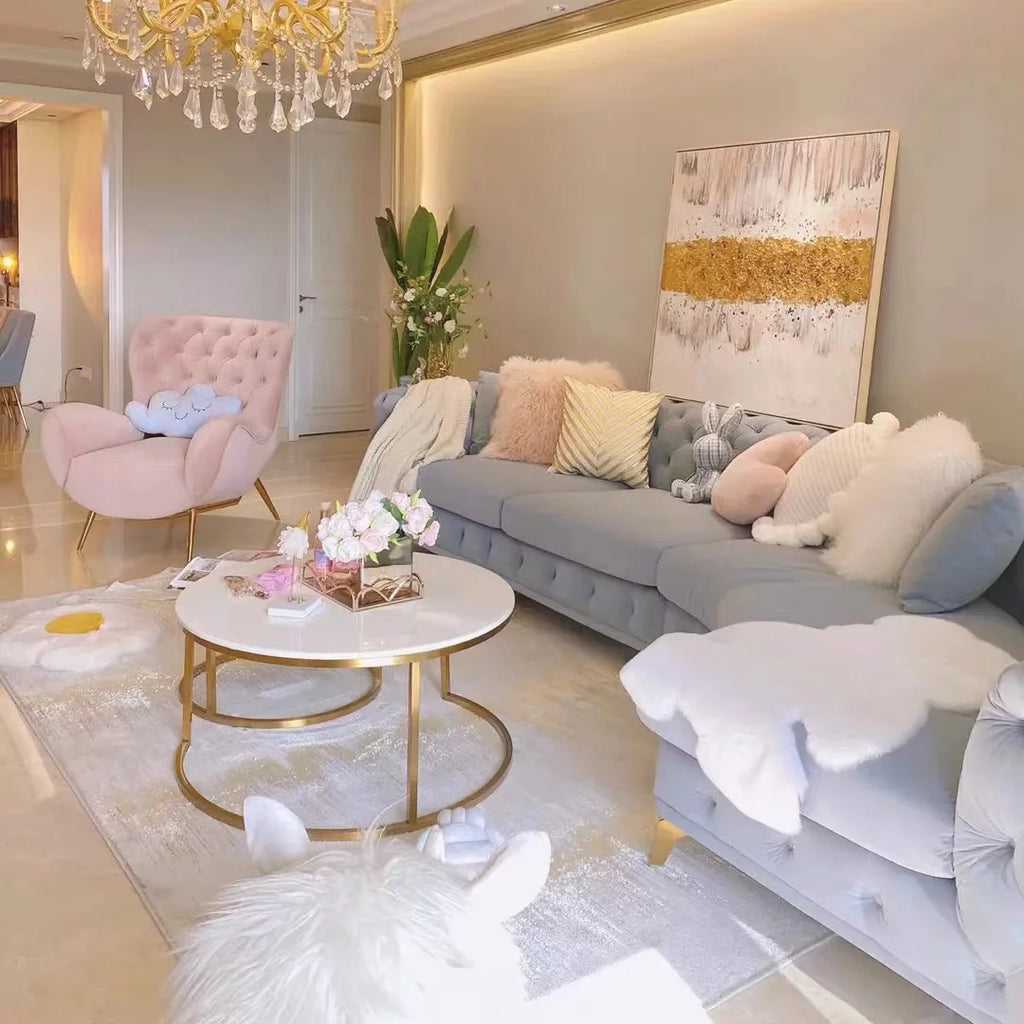 Cheap Pink Living Room Sofas Oversized Luxury Corner Sectional Living Room Sofas Single Modern Couch Wohnzimmer Furniture Home