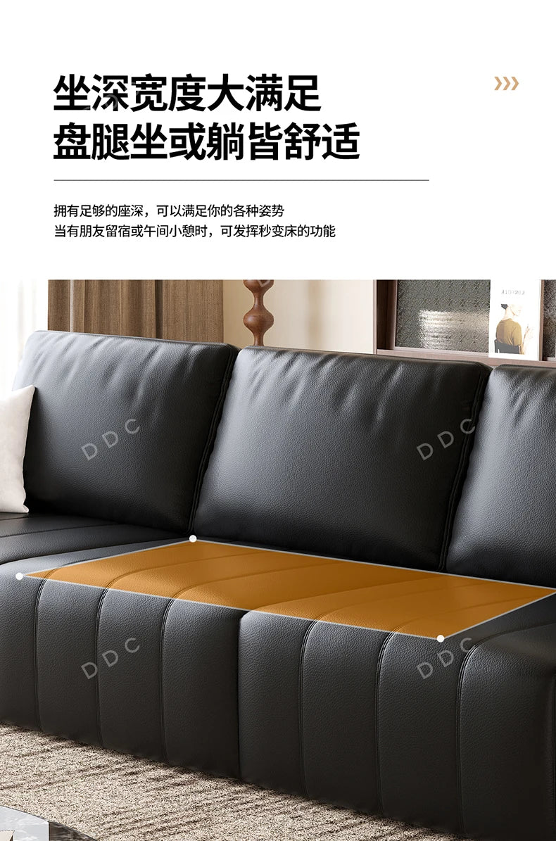Minimalist Cowhide Reclining Sofas Nordic Luxury Multifunction Living Room Sofa Chaise Lounge Home Furniture Sofy Do Salonu FYSF