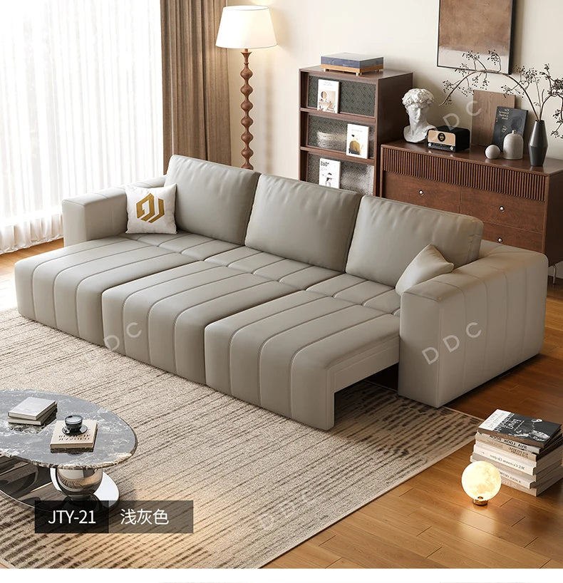 Minimalist Cowhide Reclining Sofas Nordic Luxury Multifunction Living Room Sofa Chaise Lounge Home Furniture Sofy Do Salonu FYSF