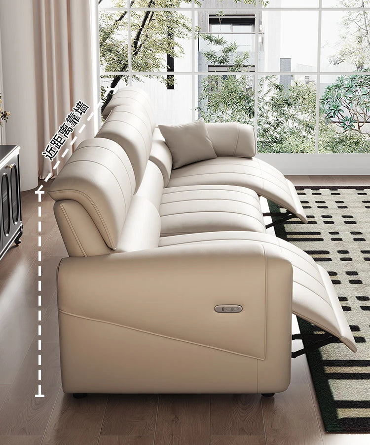 European Style Luxury Electric Reclining Sofas Italian Minimalism Dermis Lazy Futon Sofa Bed Puff Home Furniture Sofa Cama FYRS