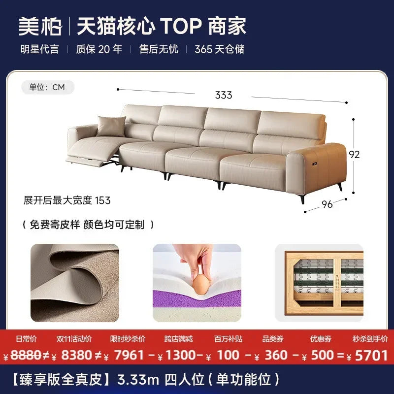 Italian Minimalism Puff Sofa Electric Multifunction Living Room Retractable Floor Sofa Recliner Home Furniture Sofa Cama FYRS