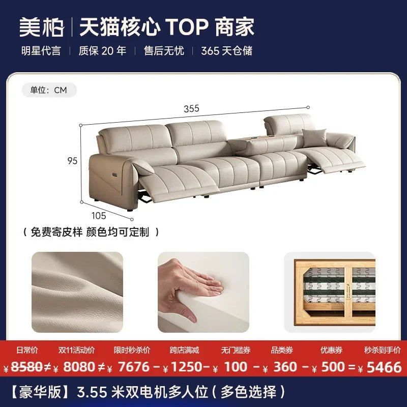 European Style Luxury Electric Reclining Sofas Italian Minimalism Dermis Lazy Futon Sofa Bed Puff Home Furniture Sofa Cama FYRS