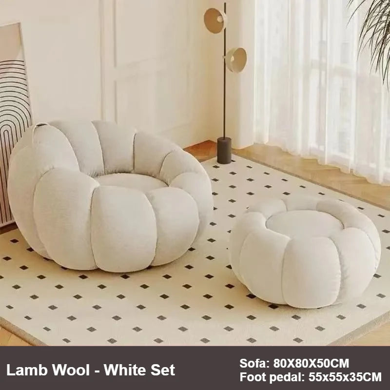 Lazy Pumpkin Sofa Nordic-Style Single Sofa Chair EPS Particle Filling Soft Comfortable Home Living Room Balcony Bedroom Sofa set