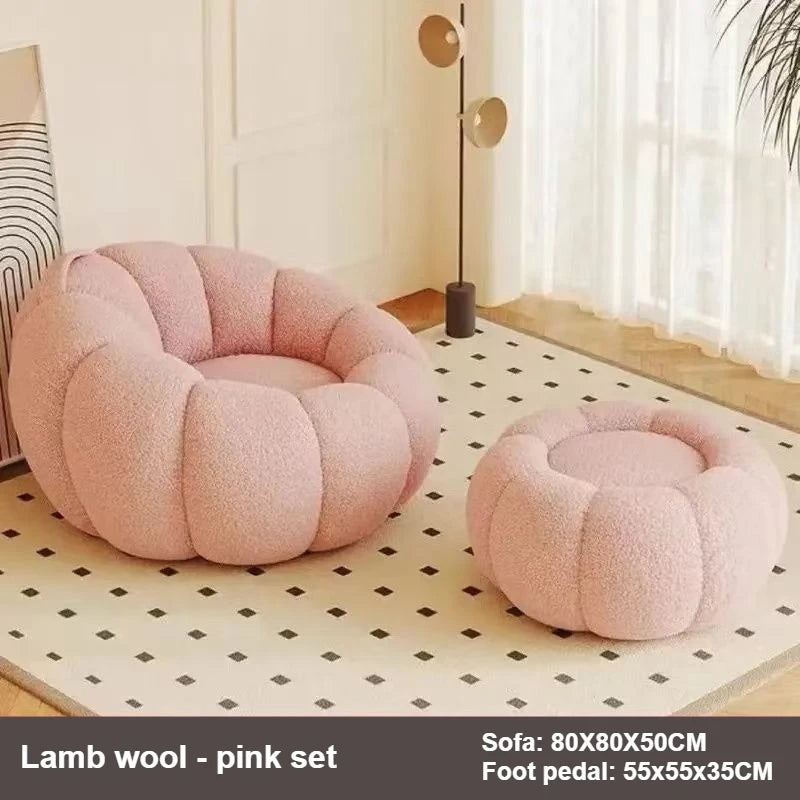 Lazy Pumpkin Sofa Nordic-Style Single Sofa Chair EPS Particle Filling Soft Comfortable Home Living Room Balcony Bedroom Sofa set