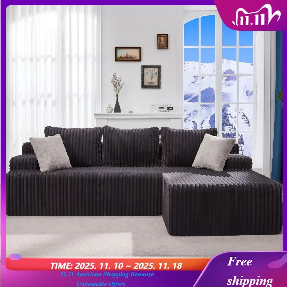 Cloud Modular Sectional Sofa Couch L-Shape Memory Foam Oversize Chaise Living Room Furniture Set Customized