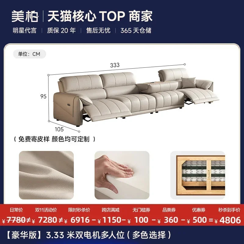 European Style Luxury Electric Reclining Sofas Italian Minimalism Dermis Lazy Futon Sofa Bed Puff Home Furniture Sofa Cama FYRS