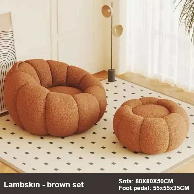 Lazy Pumpkin Sofa Nordic-Style Single Sofa Chair EPS Particle Filling Soft Comfortable Home Living Room Balcony Bedroom Sofa set