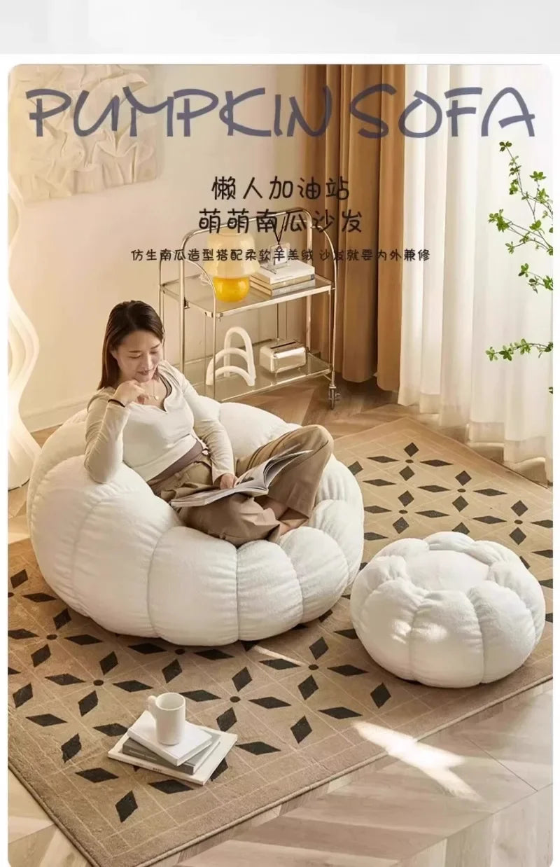 Lazy Pumpkin Sofa Nordic-Style Single Sofa Chair EPS Particle Filling Soft Comfortable Home Living Room Balcony Bedroom Sofa set