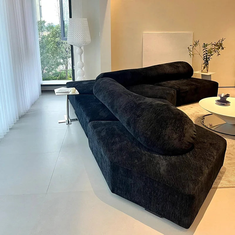Nordic Italian Living Room Sofas Black Modern Designer Daybed Lounges Sofas Recliner Luxury Wooden Canape Salon Home Furniture