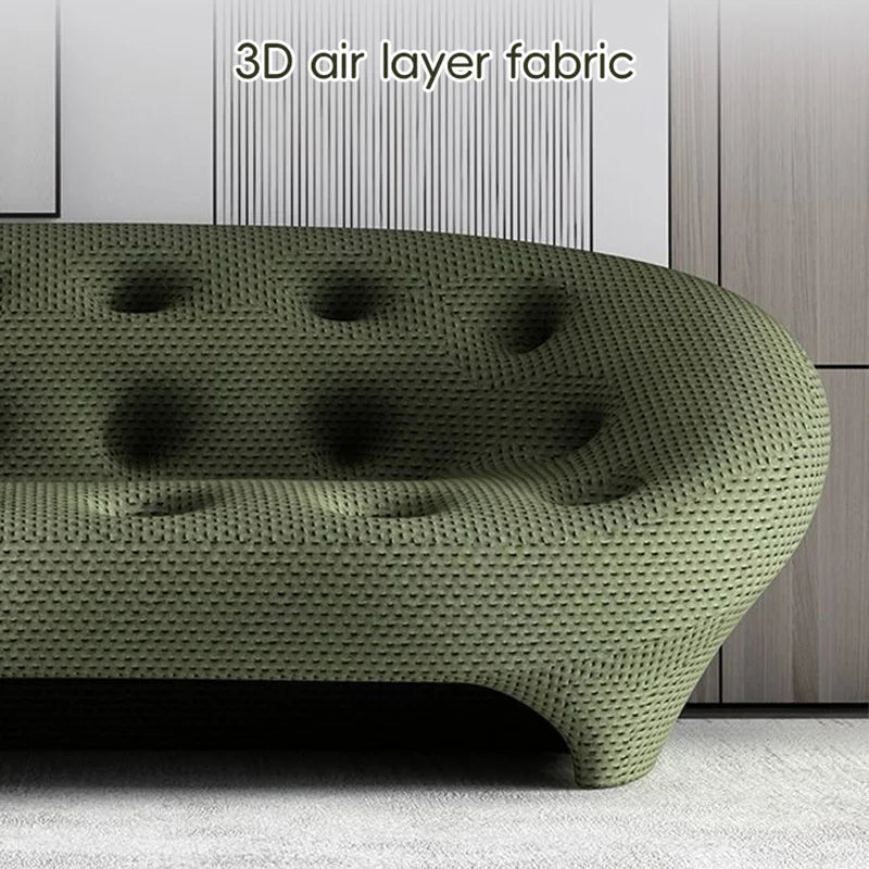 Modern 3D Knitte Fabric Living Room Sofa Comfortable Soft Sponge Seat Sofas Luxury Office Hotel Lounge Couches with Wood Frame