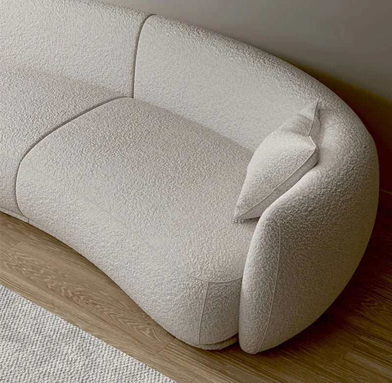 Modern Home Living Room Sofas Minimalist Nordic 2/3/4-Seater Couch for Small Apartment Elegant Soft Lambswool Office Hotel Sofa