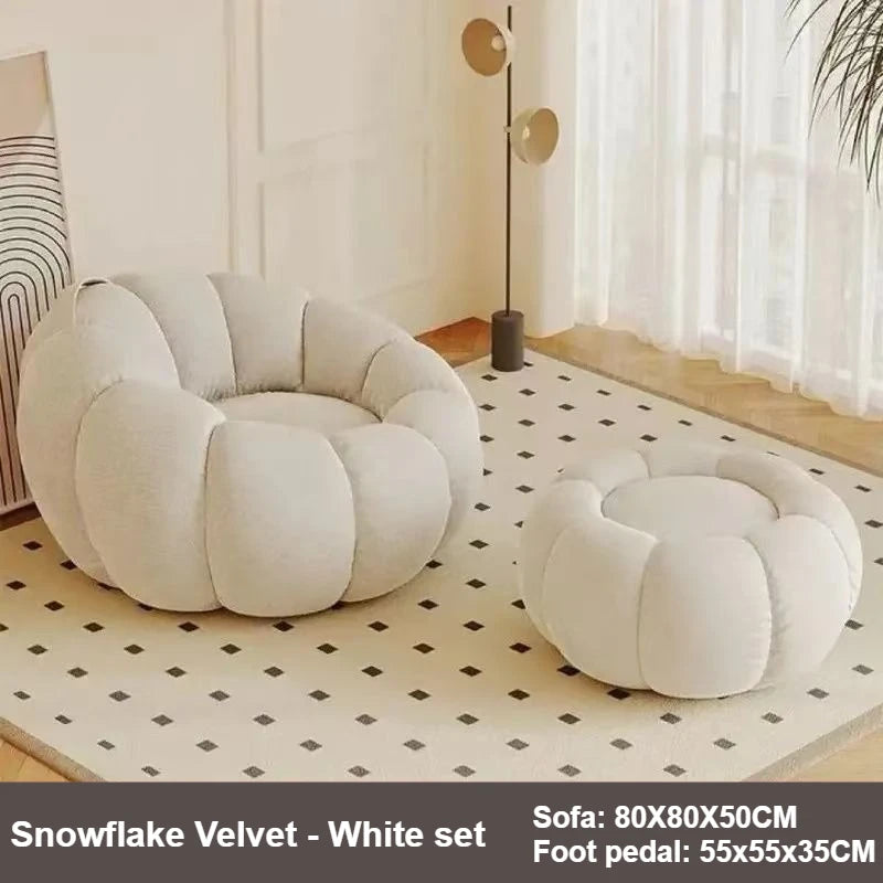 Lazy Pumpkin Sofa Nordic-Style Single Sofa Chair EPS Particle Filling Soft Comfortable Home Living Room Balcony Bedroom Sofa set