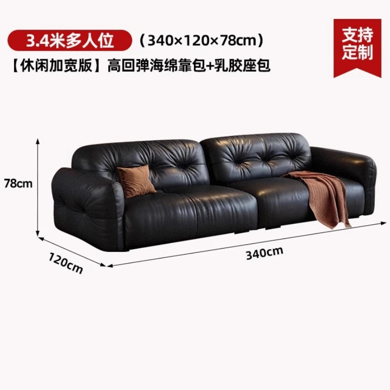 200 220 240 260 280 300 320 340 360 380 400 cm Luxury cowhide genuine leather sofa couch living room sofas Armchair furniture